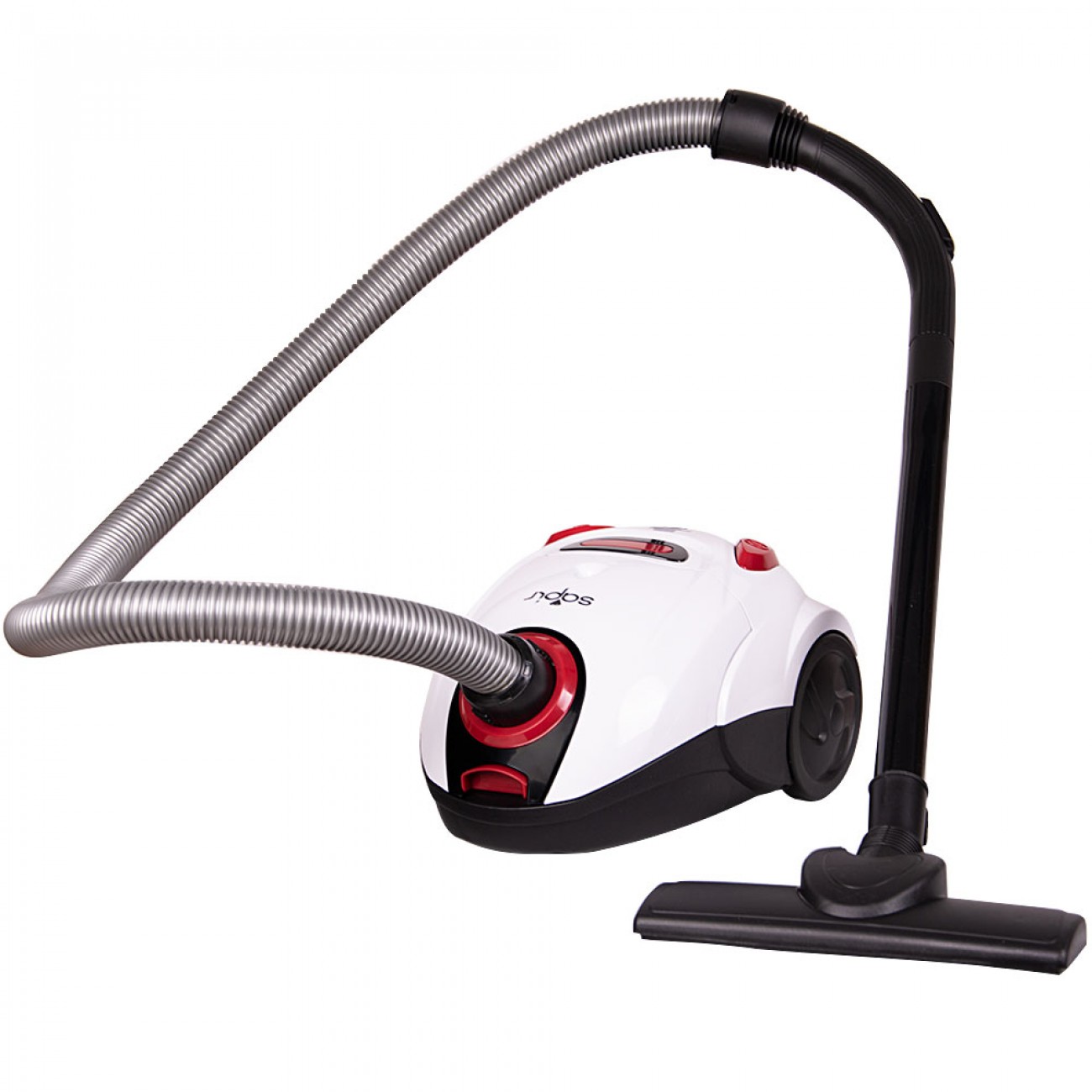 Aspirator cu sac sapir sp 1001 aq, 700w, clasa a, sac 1.5l, alb / rosu